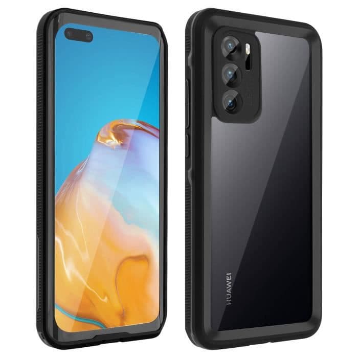 Huawei P40 Fodral Bi-material Vattentät 2m Svart Redpepper Screen Film Svart