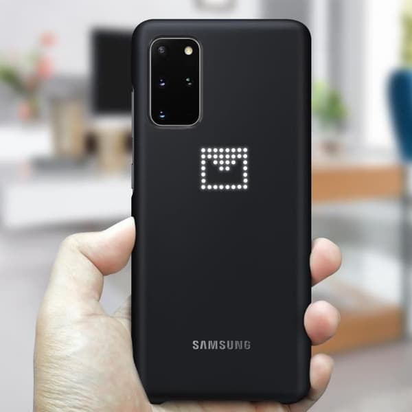 Galaxy S20 Plus Hårt Skal Smart LED QI-kompatibelt Original Svart