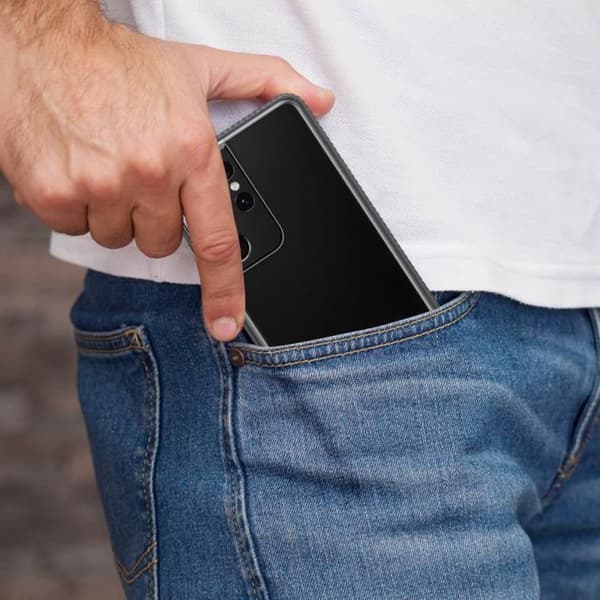Samsung S21 Ultra Hybrid Fodral Stötsäker Förstärkt Original Outline svart Svart