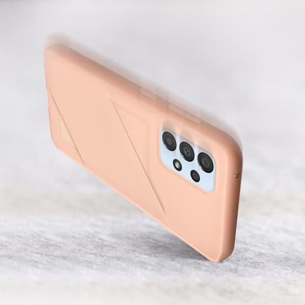 Original Samsung A33 5G silikonfodral med korthållare Peach