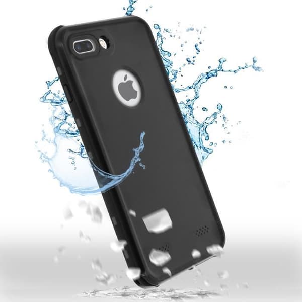 Fodral iPhone 7 Plus / 8 Plus Bi-material Vattentät 2m Black Redpepper Screen Film Black
