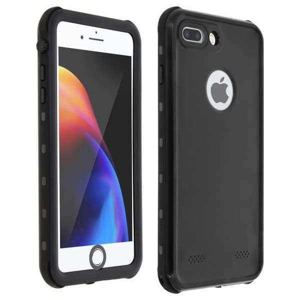 Fodral iPhone 7 Plus / 8 Plus Bi-material Vattentät 2m Black Redpepper Screen Film Black