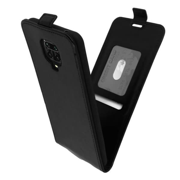 Etui - Xiaomi - Redmi Note 9S / 9 Pro / 9 Pro Max - Ekoskinn - Svart - Magnetisk stängning