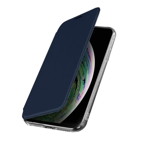 iPhone XS Max Fodral - AVIZAR - Hård Folio - Ultratunn - Integrerad spegel - Midnattsblå