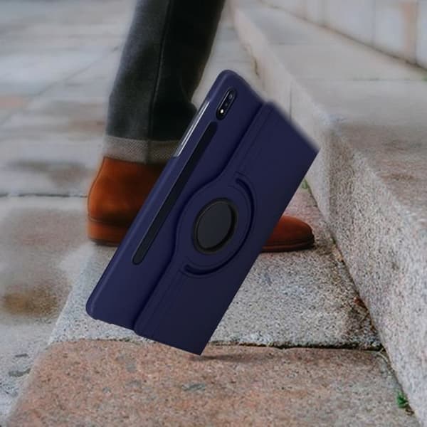 Etui - AVIZAR - Galaxy Tab S7 11.0 - Rotativ 360° - Mörkblå - Syntetisk