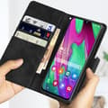Miniatyrbild 4 av 4: Etui för Samsung Galaxy A40 - VARUMÄRKE - Krokodil Effekt - Plånbok - Videostöd - Svart