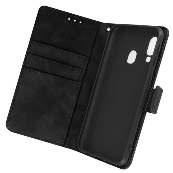 Etui för Samsung Galaxy A40 - VARUMÄRKE - Krokodil Effekt - Plånbok - Videostöd - Svart