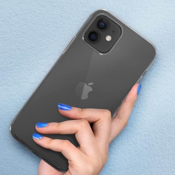 Mobilskal - AVIZAR - iPhone 12 / 12 Pro - Mjuk silikon gel - Transparent - Stöttålig