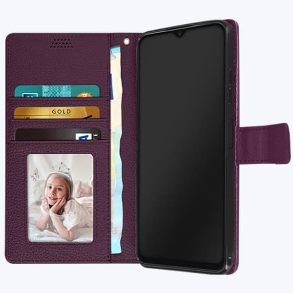 Samsung Galaxy A13 Fodral - AVIZAR - Plånboksfodral för videoställ - Lila - Stel - Syntet - Vuxen