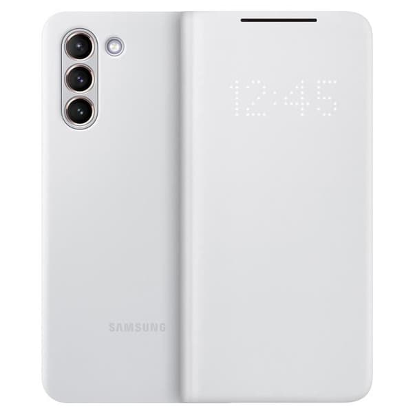 Fodral - Samsung - Galaxy S21 - Smart flik - Färg Silvergrå - Mjuk
