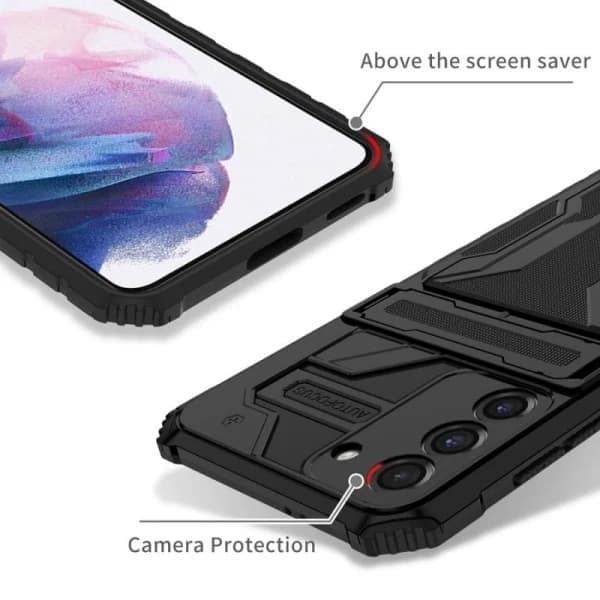 Samsung Galaxy S22 PLUS-5G, cover / etui med 2 kreditkortholdere