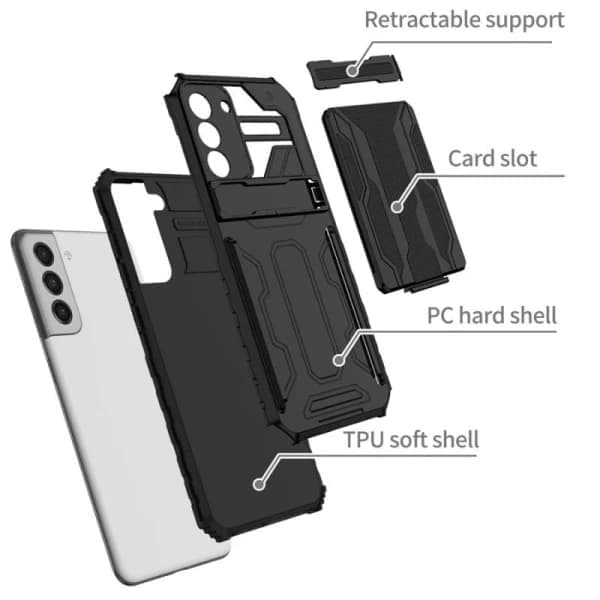 Samsung Galaxy S22 PLUS-5G, cover / etui med 2 kreditkortholdere