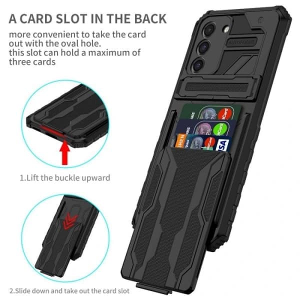 Samsung Galaxy S22 PLUS-5G, cover / etui med 2 kreditkortholdere