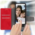 Miniatyrbild 2 av 4: Smartphone-fodral - AVIZAR - Universell - Ekoskinn Röd - 5.5 till 6 tum - Slide-fodral