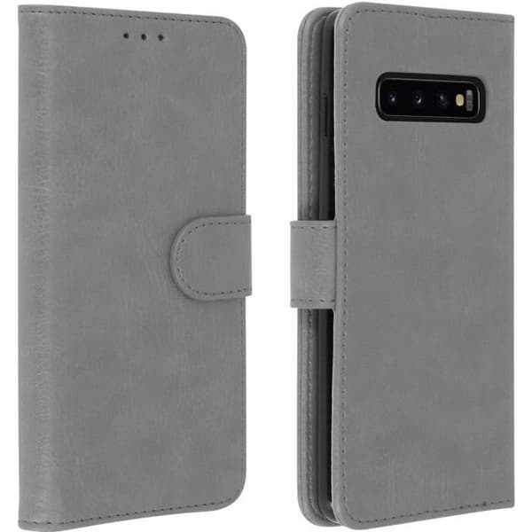 Hus för Samsung Galaxy S10 - AVIZAR - Plånboksfodral - Silikongel - Videostöd - Magnetisk