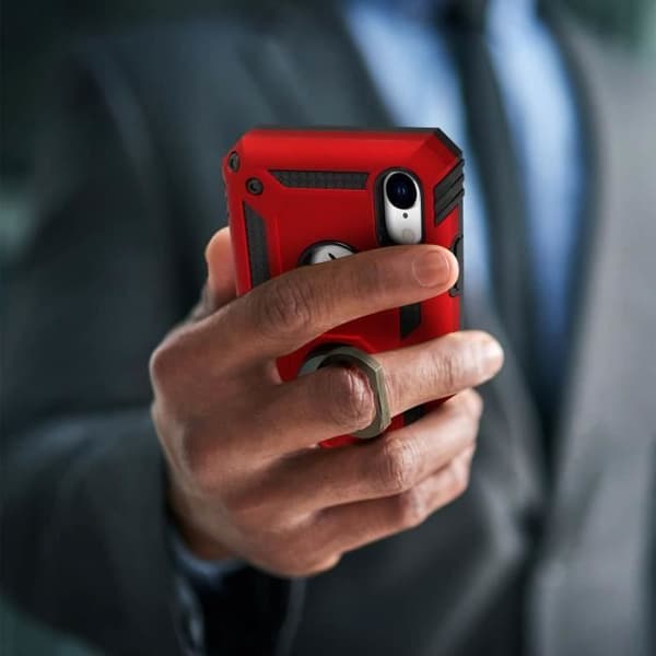 iPhone XR-fodral - AVIZAR - Två material - Röd - Videostöd - Magnetisk