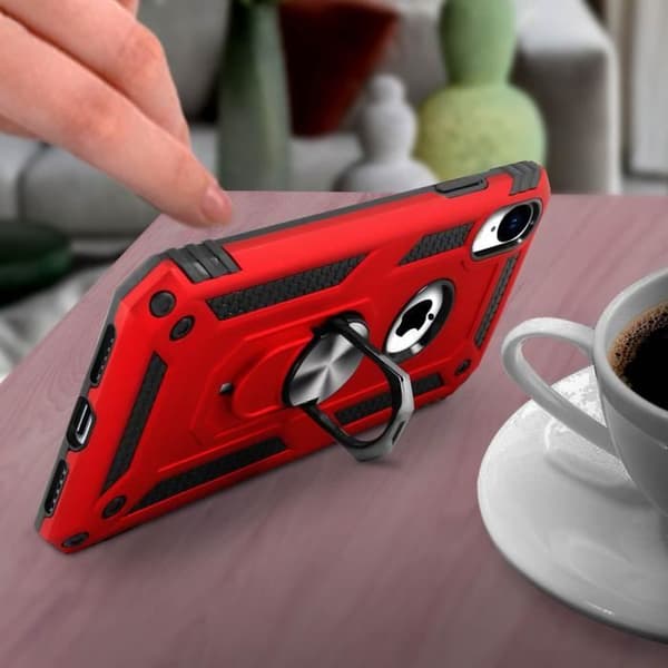 iPhone XR-fodral - AVIZAR - Två material - Röd - Videostöd - Magnetisk