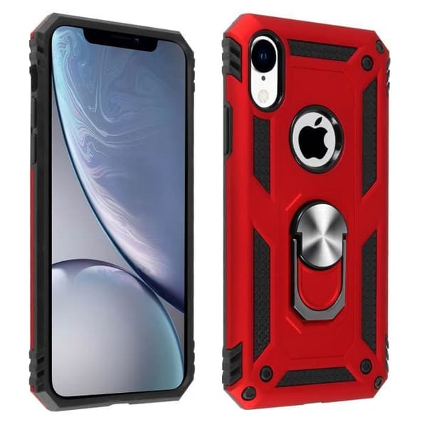 iPhone XR-fodral - AVIZAR - Två material - Röd - Videostöd - Magnetisk