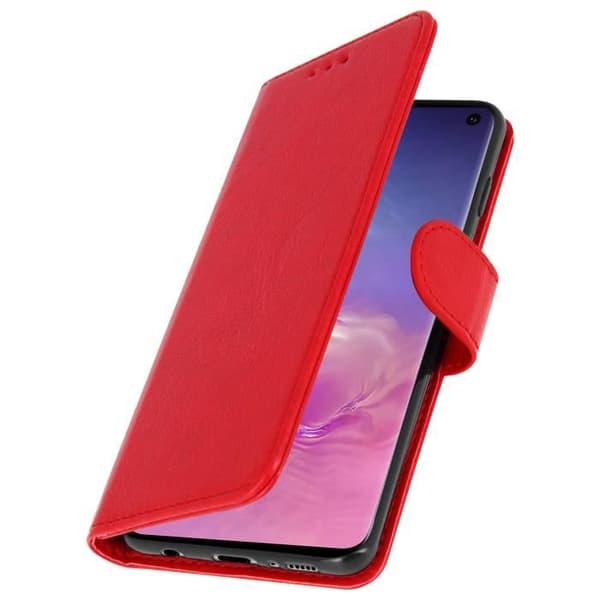 Hoes för Samsung Galaxy S10 - AVIZAR - Röd Plånboksfodral - Silikon Gel - Video Stöd - Magnetisk
