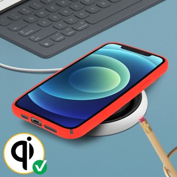 Coque - Apple - iPhone 12 / 12 Pro - Semi-rigid - Röd - Kompatibel med QI