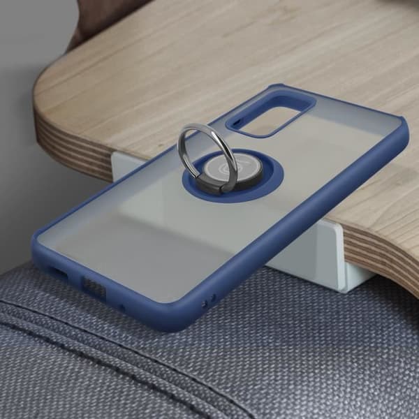 Fodral till Samsung Galaxy S20 FE med metallringstativ Funktion blå