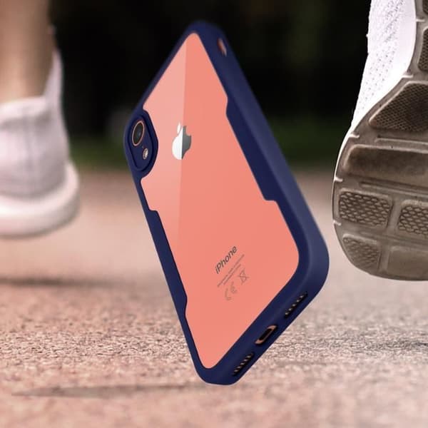 Heltäckande skal - Apple - iPhone XR - Plexiglas - Polymer - Stötdämpande - Mörkblå