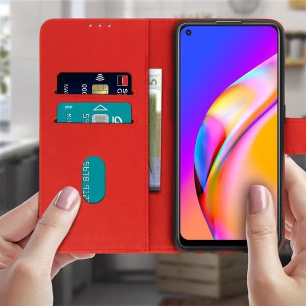 Foliofodral - Oppo - A94 5G - Texturerat Ekoskinn - Videostativ - Magnetiskt