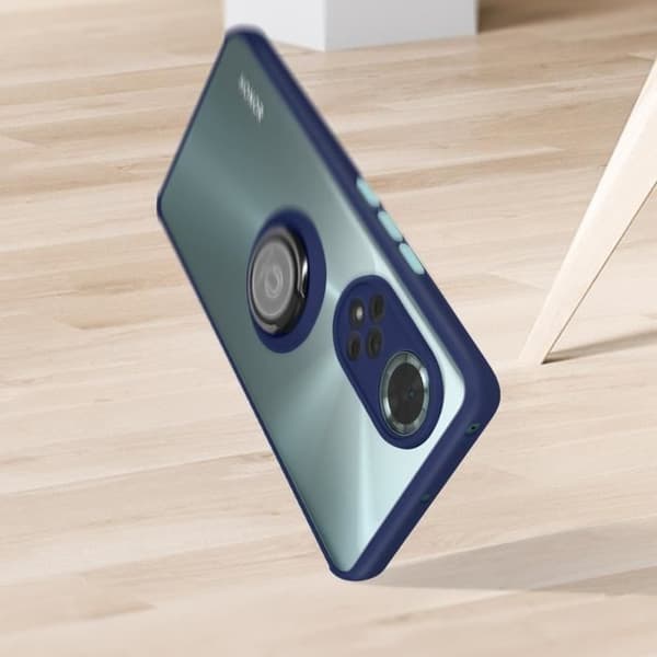 Skyddande skal - Honor - Honor 50 / Huawei Nova 9 - Metallring - Video stöd - Blå