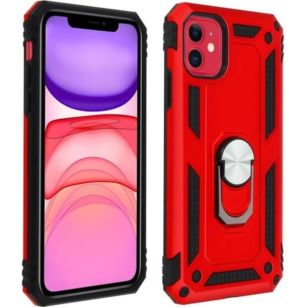 Coque - AVIZAR - iPhone 11 - Antichock - Bi-materialer - Videostöd Röd