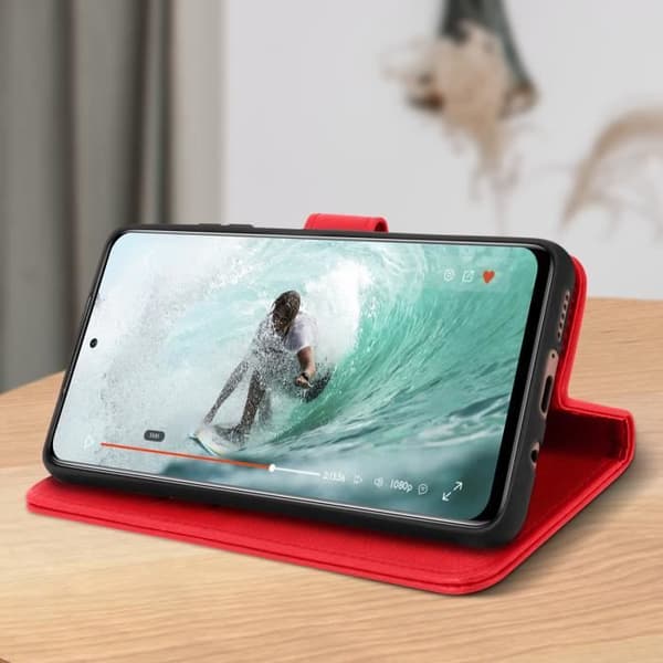 Etui - Xiaomi - Mi 10T Lite - Röd - Mjuk - Magnetisk