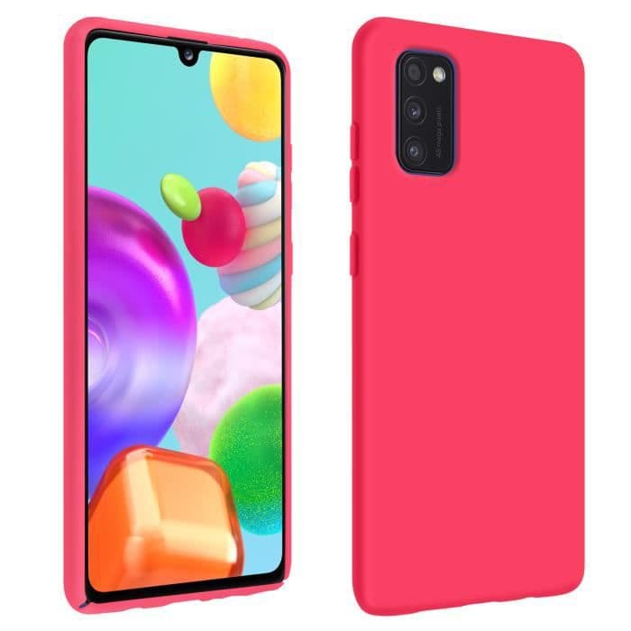 Samsung Galaxy A41 Halvstyvt silikonfodral Soft Touch Finish Fuschia Pink