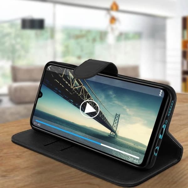 Housse - AVIZAR - Huawei P30 Lite - Fodral Folio - Mjuk Skal - Videostöd Svart