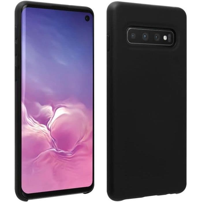 Samsung Galaxy S10 Silikonfodral Halvstyv matta Soft Touch Finish svart Svart