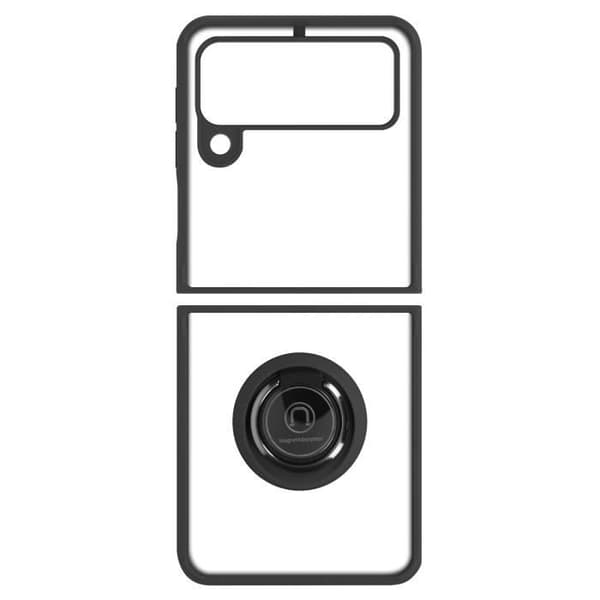 Skyddshölje - AVIZAR - Samsung Galaxy Z Flip 3 - Metallring - Videostöd - Svart