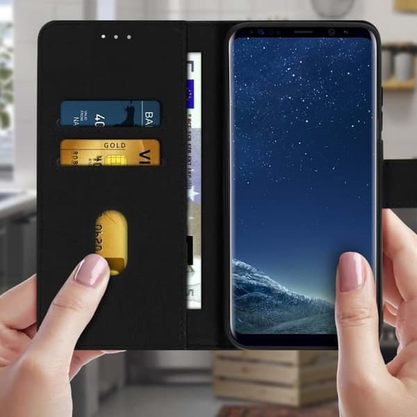Etui för Samsung Galaxy S8 - AVIZAR - Helt fodral - Silikongel - Magnetisk - Svart