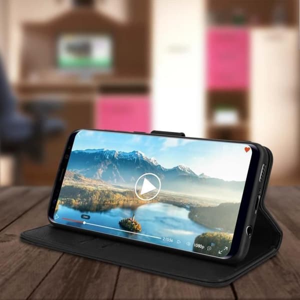 Etui för Samsung Galaxy S8 - AVIZAR - Helt fodral - Silikongel - Magnetisk - Svart