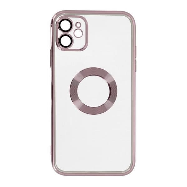 iPhone 11-fodral - AVIZAR - Silikon Gel - Transparent - Roséguld Kant - Stötskydd