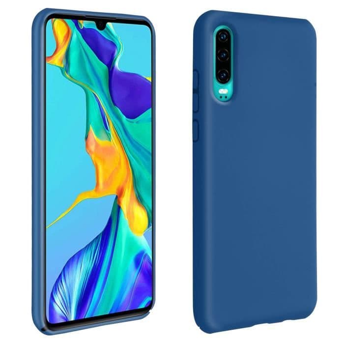 Huawei P30 Semi Rigid Silikonfodral Matt Soft Touch Finish Midnight Blue Blue