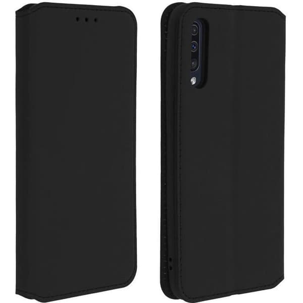 Skal till Samsung Galaxy A50 - AVIZAR - Folio plånboksfodral - Ekologiskt läder - Svart - Stativfunktion
