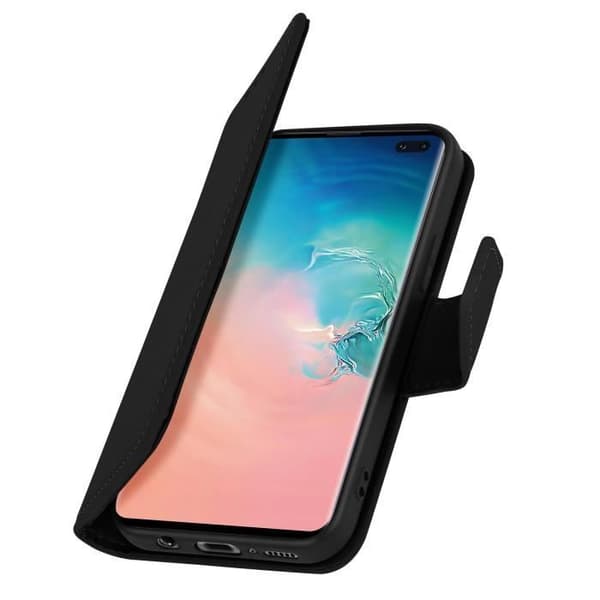 Fodral till Samsung Galaxy S10 Plus - AVIZAR - Läderkorthållare Funktion Premium Svart