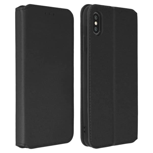 iPhone XS Max-fodral - MÄRKE - Fodral i bokformat - Ekologiskt läder - Svart - Stödfunktion