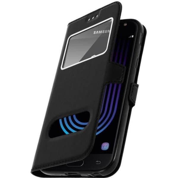 Hus för Samsung Galaxy J3 2017 - AVIZAR - Silikon Gel Fodral - Svart - Mjuk - Flip