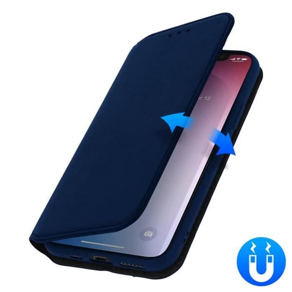 iPhone 11 Pro Max skal - AVIZAR - Folio plånboksfodral - Ekologiskt läder - Stativfunktion - Midnattsblå
