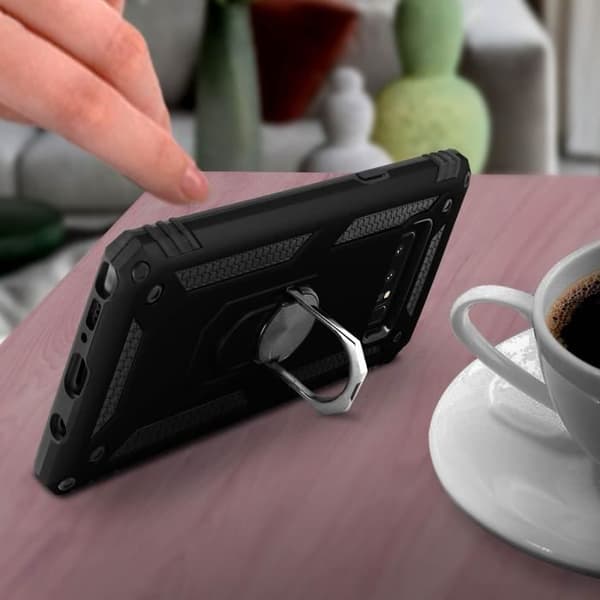 Coque - AVIZAR - Galaxy Note 8 - Bi-material - Hållring - Videostöd svart