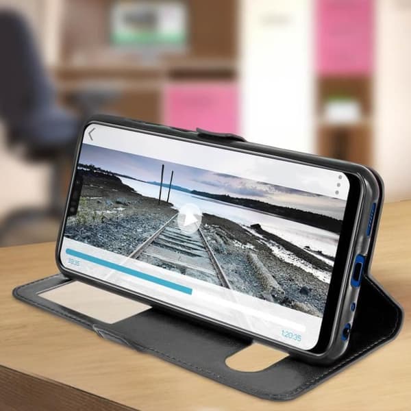 Hölster - AVIZAR - ZenFone Max M2 - Silikon - Dubbel Fönster - Stödfunktion