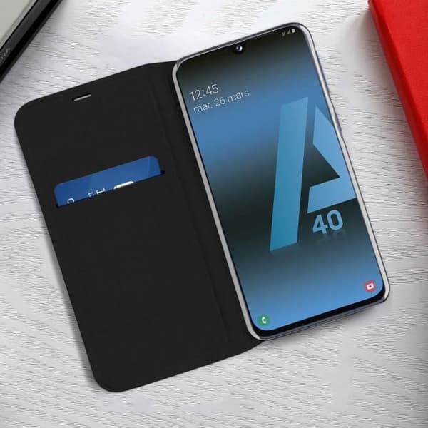 Hölster för Samsung Galaxy A40 - AVIZAR - Hård Skal Stötsäker - Svart - Kortficka - Slät Skal