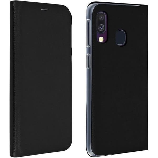 Hölster för Samsung Galaxy A40 - AVIZAR - Hård Skal Stötsäker - Svart - Kortficka - Slät Skal