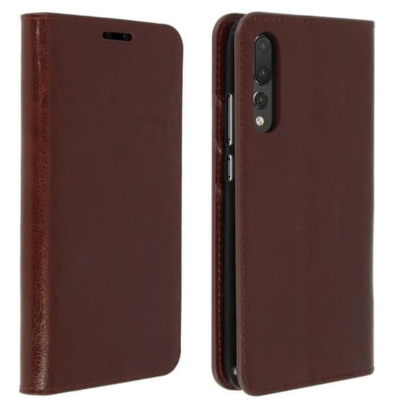 Huawei P20 Pro Fodral - AVIZAR - Plånboksfodral i läder - Brun - Videostöd - 3 kortplatser