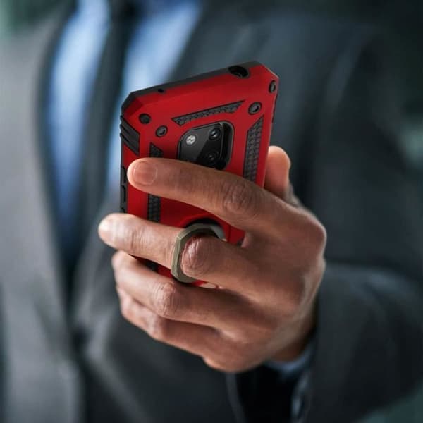 Fodral - AVIZAR - Mate 20 Pro - Bi-material - Styvt och flexibelt - Röd videostöd