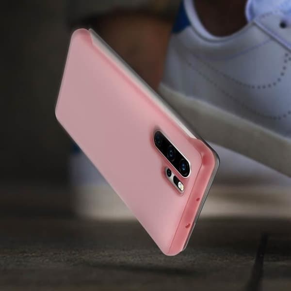 Hus - AVIZAR - Huawei P30 Pro - Hård Skal - Fodral med Stort Fönster - Roséguld